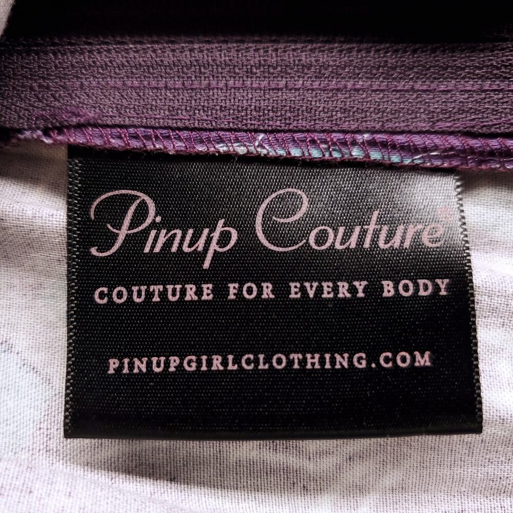 Pinup Couture Fortune Teller Off-Shoulder Fit & Flare Dress XS Purple Pockets - Picture 7 of 8